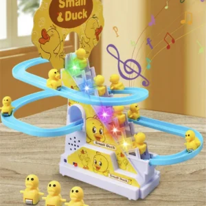 Happy Duck Track Set Toys for Kids Climbing Stairs Dancing Duck Slide Toy (Yellow)